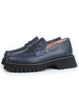 03-YP9860G DK. BLUE Лоферы женские (натуральная кожа)