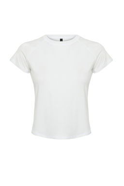 Beyaz Reflektor Bask? Detayl? Orme Spor T-Shirt THMSS24TS00002