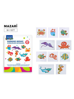 Алмазная мозаика «Морские обитатели», на стикере, 10 шт. в наборе