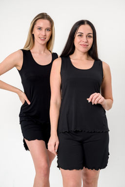 Пижама женская Сима из майки и шорт из вискозы коллекция Лотос,черный - Амадэль фото 14
