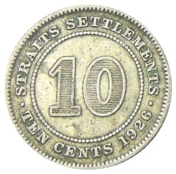 10 центов 1926 года Стрейтс Сетлментс