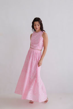 Martichelli Костюм с юбкой хлопковый розовый  фото 5