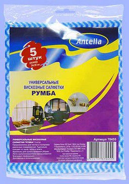 Салфетка вискозная универс. 30*38 5шт РУМБА, арт. 70455 Антелла