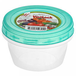 Контейнер для продуктов пластмассовый VintLock 0,3л, д10см, h6,8см, винтовая крышка (Россия)