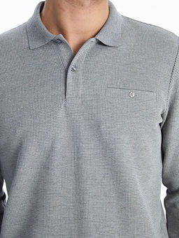 Polo Yaka Uzun Kollu Erkek Sweatshirt