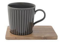 Набор кружек Время отдыха, чёрная, светло-оливковая, 0,38 л, 2 шт - Easy life фото 3