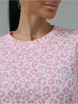 Лонгслив "Леопард" Розовый