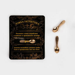 Цена за 2 шт. Кошельковый талисман, ложка загребушка денежный сувенир «Успех и процветание», 3.7×1 см