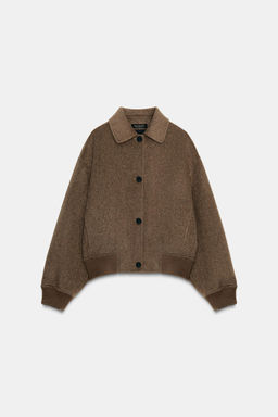 WOOL BLEND BOMBER JACKET ZW COLLECTION - Zara фото 2