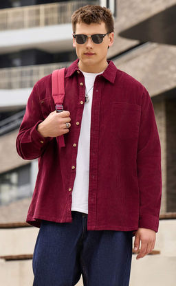 Рубашка вельвет F221-0470 bordo - Fine joyce фото 6