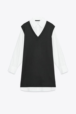 POPLIN MINI DRESS WITH MATCHING DETAIL - Zara фото 6