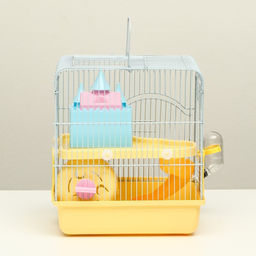Клетка для грызунов Пижон, укомплектованная с замком, 27 х 21 х 31 см, жёлтая  фото 9