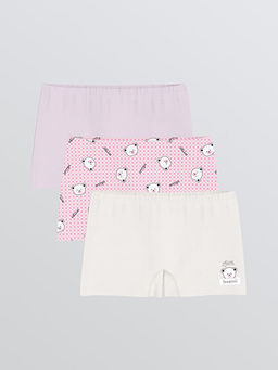 Bask?l? K?z ?ocuk Boxer 3l?