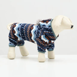 Комбинезон зимний для животных Скандинавия, L (ДС 28-30, ОГ 40-44, ОШ 32 см), микс