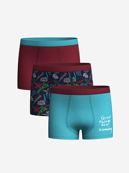 Bask?l? Erkek ?ocuk Boxer 3l?