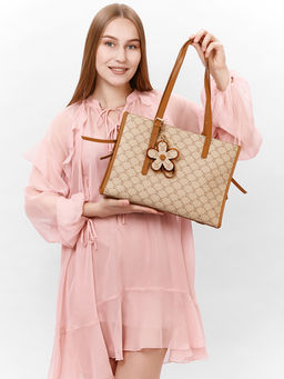 LACCOMA сумка AC326-мишки бежевый эко кожа хлопок