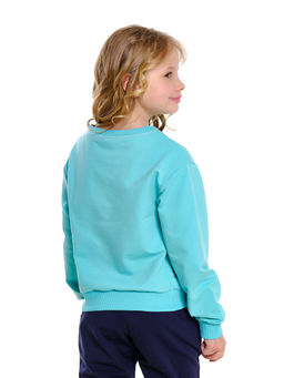 Толстовка для девочки с принтом UD 7477 бирюза - Mini maxi фото 2