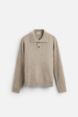 RIBBED KNIT POLO SHIRT - Zara фото 5