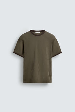 CAMISETA ESTRUCTURA WAFFLE / kaki-med - Zara фото 6