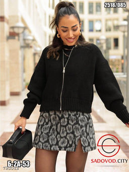 Кофта вязаная на молнии