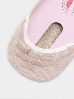 Цена за 5 пар! Женские подследники с силиконовым нанесением в оттенке бежевый меланж - Mark formelle фото 5