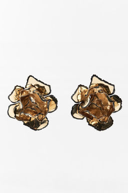 ENAMELLED FLORAL EARRINGS - Zara фото 3