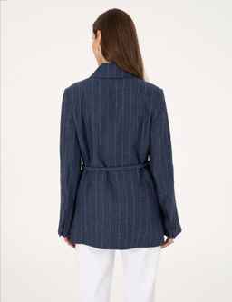Lacivert Regular Fit Keten Ceket - Pierre cardin фото 5