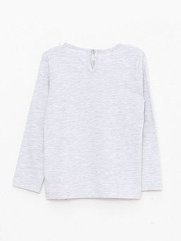 Bisiklet Yaka Uzun Kollu Bask?l? K?z Bebek Ti??rt - Waikiki фото 2