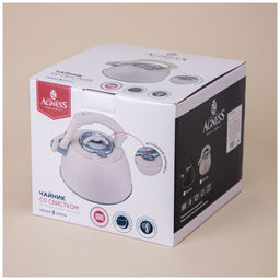 ЧАЙНИК AGNESS СО СВИСТКОМ, СЕРИЯ ТЮДОР, 3,0Л ТЕРМОАККУМУЛИРУЮЩЕЕ ДНО,ИНДУКЦИЯ,ВСТРОЕННЫЙ ТЕРМОМЕТР  фото 2