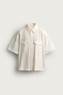 CAMISA RELAXED FIT  BORDADOS PLIEGUES / Crudo - Zara фото 6