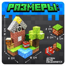 Конструктор Магнитные кубики. Мой мир, 2 фигурки, 48 деталей - Unicon фото 2