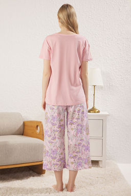 Trendyolmilla Sar? Cicekli Kapri Orme Pijama Tak?m? THMSS24PT00210 фото 5