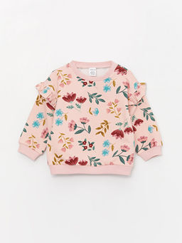 Bisiklet Yaka Uzun Kollu K?z Bebek Sweatshirt ve Pantolon 2li Tak?m - Waikiki фото 2