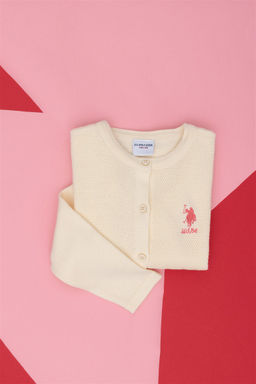 Кремовый трикотажный кардиган для девочки