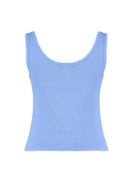 Mor Fitted/Vucuda Oturan Havuz Yaka Fitilli Esnek Orme Atlet TWOSS22AL0042