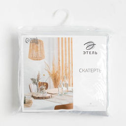 Скатерть «Этель. Северное сияние», серебро, 142×110 +/-3 см, 115±10 г,100% п/э