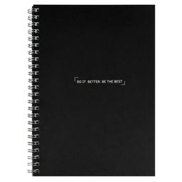 Блокнот, А5, 48 л, арт. 71525 МОТИВАЦИЯ. ЧЕРНЫЙ / Блок - белый офсет 80 г/м?, клетка, гребень по дли