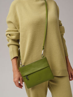 Кожаная сумка Deboro 3017 зеленый бамбук