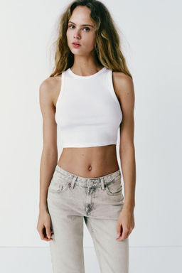 TRF WIDE-LEG MID-RISE FULL LENGTH JEANS - Zara фото 3