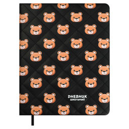 Дневник школьный арт. 68681 / 15 ПАТТЕРН МИШКИ (кожзам: А5+; твёрдый переплёт с поролоном, материал