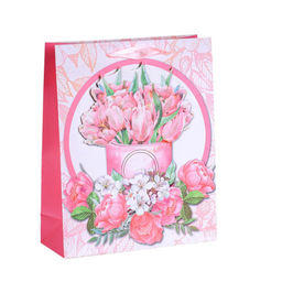 Цена за 12 шт. Пакет подарочный 23,5х19,5х8 / 1199S /уп 12/720/Цветы - Галеонтрейд фото 5