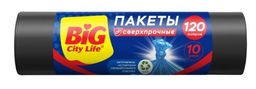 BIG CITY пакеты д/мусора 120л*10шт Сверхпрочные LD 70*106см синие 21 мкм