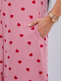 Халат Красотка 10 валентинка, трикотаж - Малина фото 4