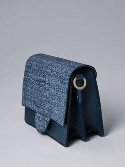 Сумка кожаная Deboro 30574 синяя волна