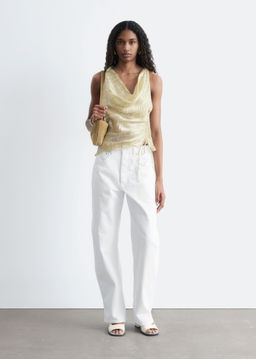 Top con cuello chal y cord?n de ajuste - H&m фото 7