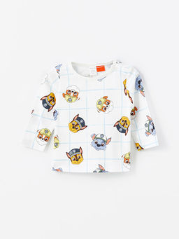 Bisiklet Yaka Uzun Kollu Paw Patrol Bask?l? Erkek Bebek Pijama Tak?m - Waikiki фото 2