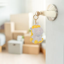 Кристальная (алмазная) мозаика ФРЕЯ ALVF-006 брелок Серебристая единорожка 5 х 8 см