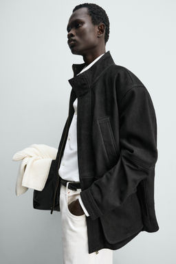 LEATHER RELAXED FIT PARKA - Zara фото 14