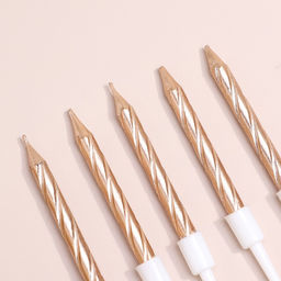 Цена за 3 шт. Свечи в торт Спираль, 10 шт., средние, 5 см, шампань - Страна карнавалия фото 3