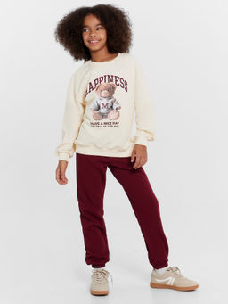 Свитшот для девочек кремовый с принтом Happiness - Mark formelle фото 3